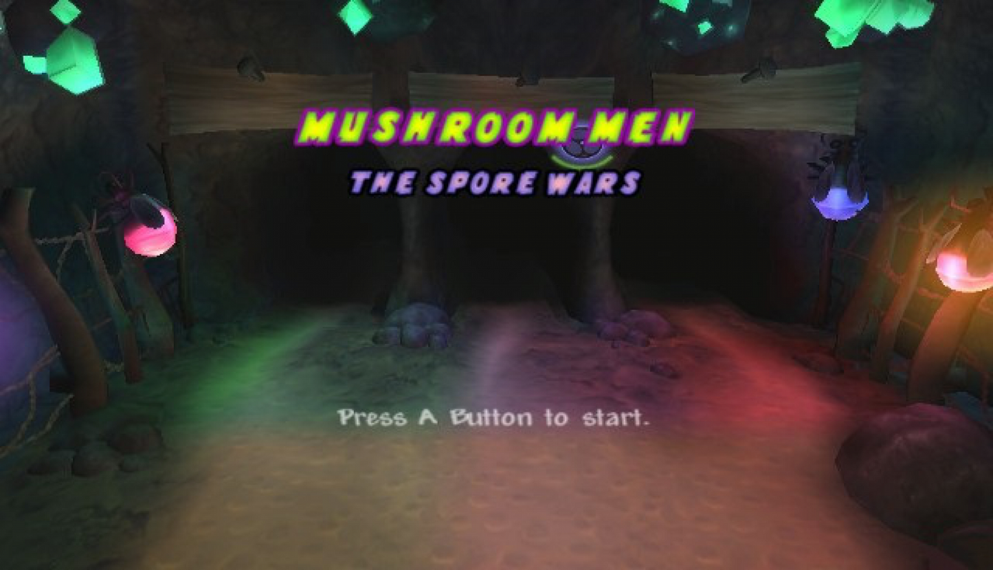 Mushroom Men: The Spore Wars – Nintendo Wii (Wii) action-adventure platformer shooter video game title screen