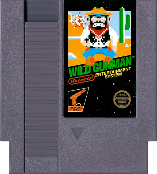 Wild Gunman 5 Screw Nintendo Entertainment System NES video game featuring light gun shooting gameplay Wild West quick draw duels cowboy showdowns fast reflex challenges target shooting arcade action and classic 8 bit Nintendo gameplay retro video game collection collectible gaming appeal game cartridge
