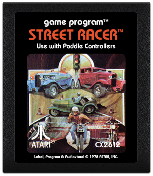 Street Racer cartridge art for Atari 2600 (2600) video game