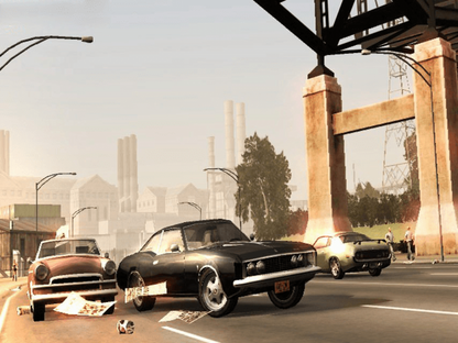 Driver Parallel Lines Xbox for action driving video game fans featuring open world city exploration cinematic crime storyline high speed car chases vehicle customization intense missions third person shooting 1970s and 2000s New York setting collectible gaming appeal gameplay