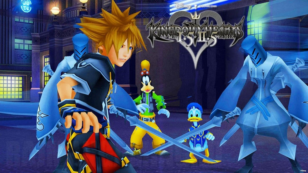 Kingdom Hearts 1.5 + 2.5 Remix for PS4 featuring a complete collection of classic action RPG adventures with updated visuals gameplay