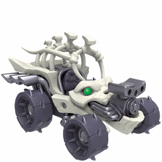 Tomb Buggy Skylanders SuperChargers vehicle figure, skeletal desert-themed off-road buggy with bone details and rugged wheels, detailed collectible toy on portal base from Skylanders SuperChargers series