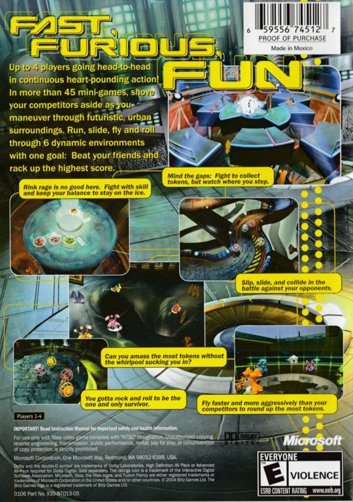 Fuzion Frenzy [Platinum Hits] – Xbox (XBOX) back cover art for video game for XBOX