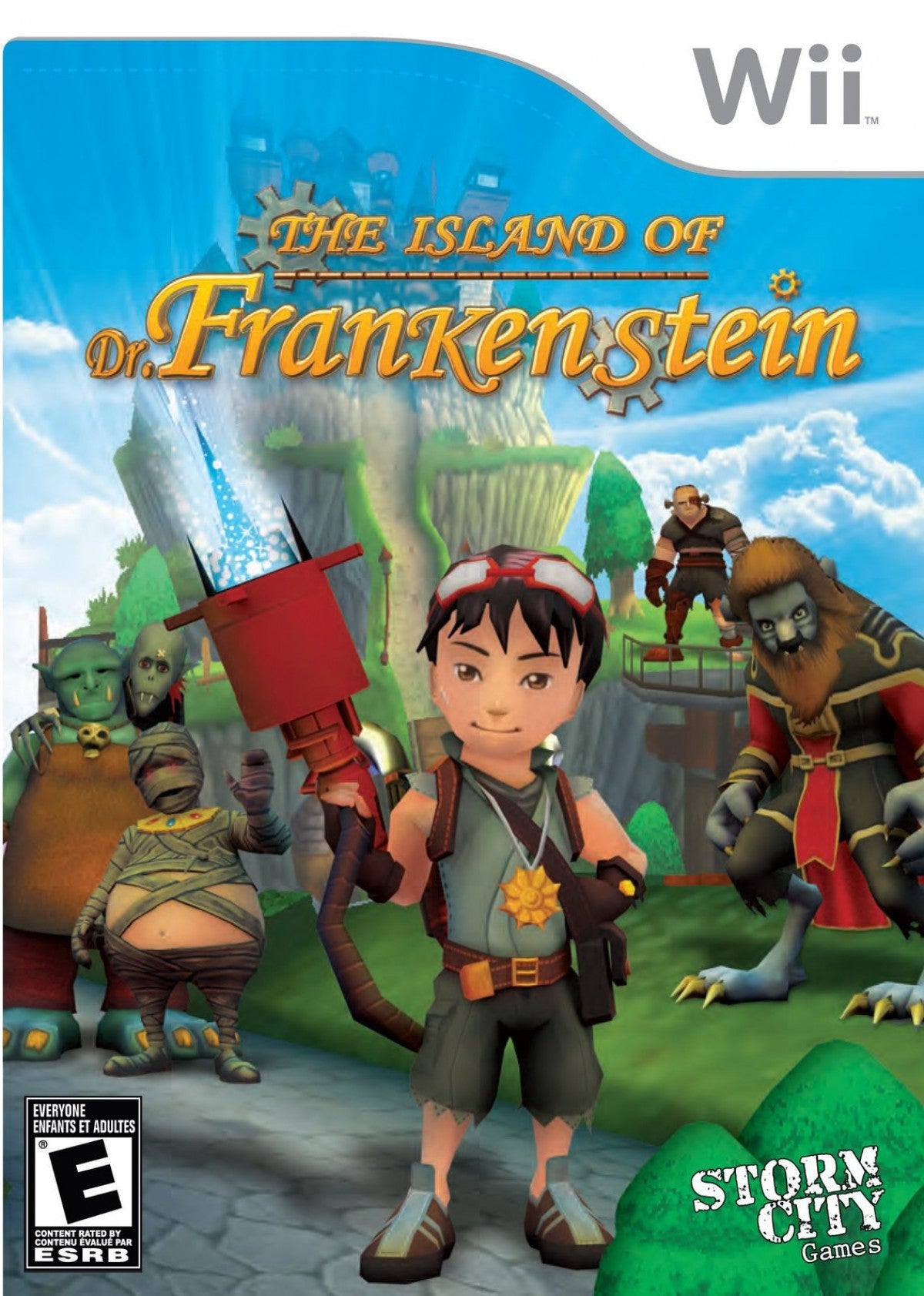 The Island of Dr Frankenstein Nintendo Wii for action adventure video game fans featuring cartoon style exploration puzzle solving mysterious island environments quirky characters platforming challenges item collection family friendly gameplay and immersive adventure collectible gaming appeal cover art
