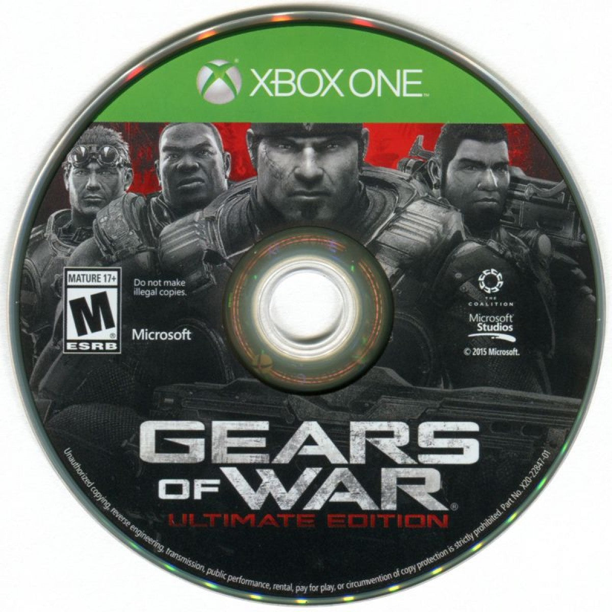 Gears of War [Ultimate Edition] disc for Xbox One (XONE) remastered third-person shooter video game