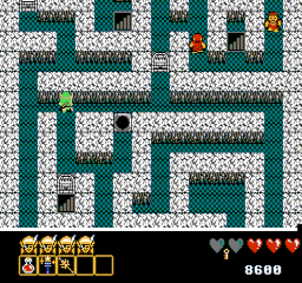 Arkista's Ring Nintendo Entertainment System NES for retro video game enthusiasts featuring fantasy action adventure gameplay magical bow combat cooperative two player mode dungeon exploration enemy battles classic 8 bit gaming and collectible gaming appeal gameplay