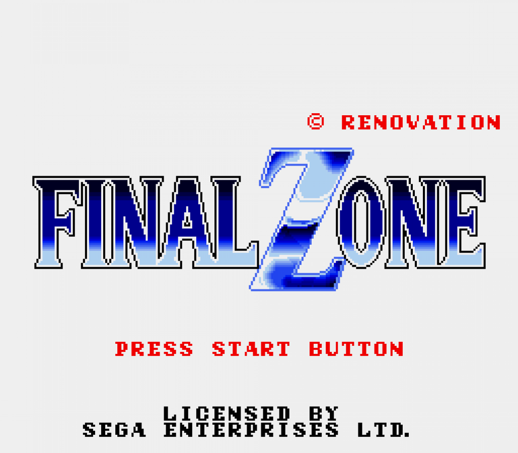 Final Zone Sega Genesis GEN video game featuring action shooter gameplay futuristic combat mech battles enemy attacks weapon upgrades challenging missions strategic movement and classic 16 bit Sega gameplay retro video game collection collectible gaming appeal gameplay