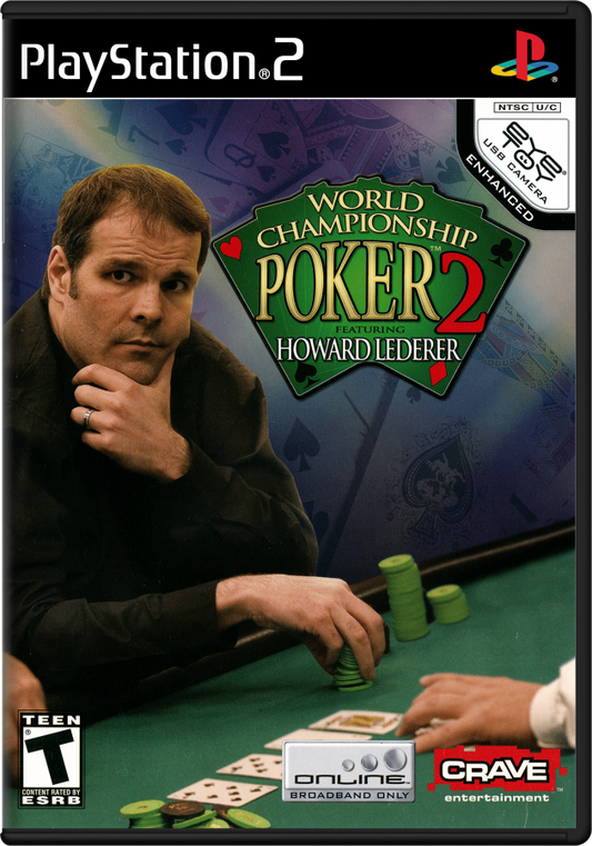 World Championship Poker 2 – PlayStation 2 (PS2) video game cover image, poker simulation.