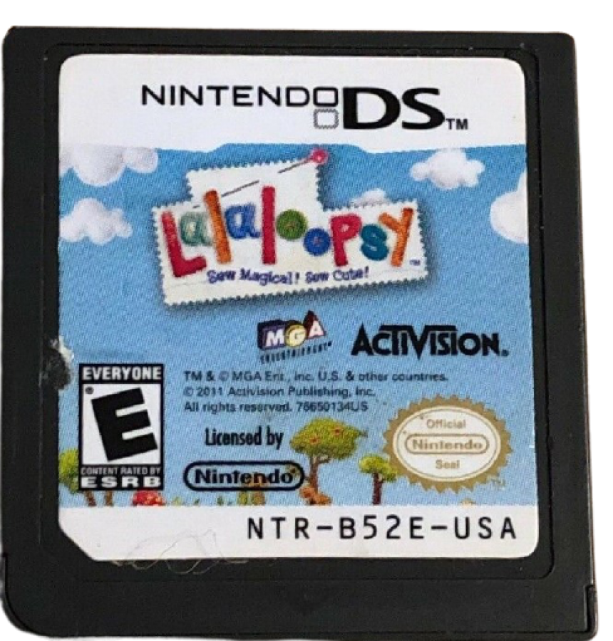 Lalaloopsy Sew Magical Sew Cute for Nintendo DS, cartridge for a kids simulation video game with creative mini-games, character customization, dress-up gameplay, and family-friendly activities