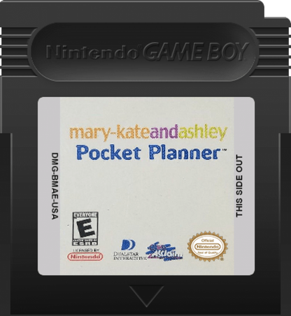 Mary-Kate and Ashley Pocket Planner Game Boy Color GBC for retro video game enthusiasts featuring personal organizer gameplay calendar scheduling contact management note taking handheld utility features interactive lifestyle functions and collectible gaming appeal  cartridge 