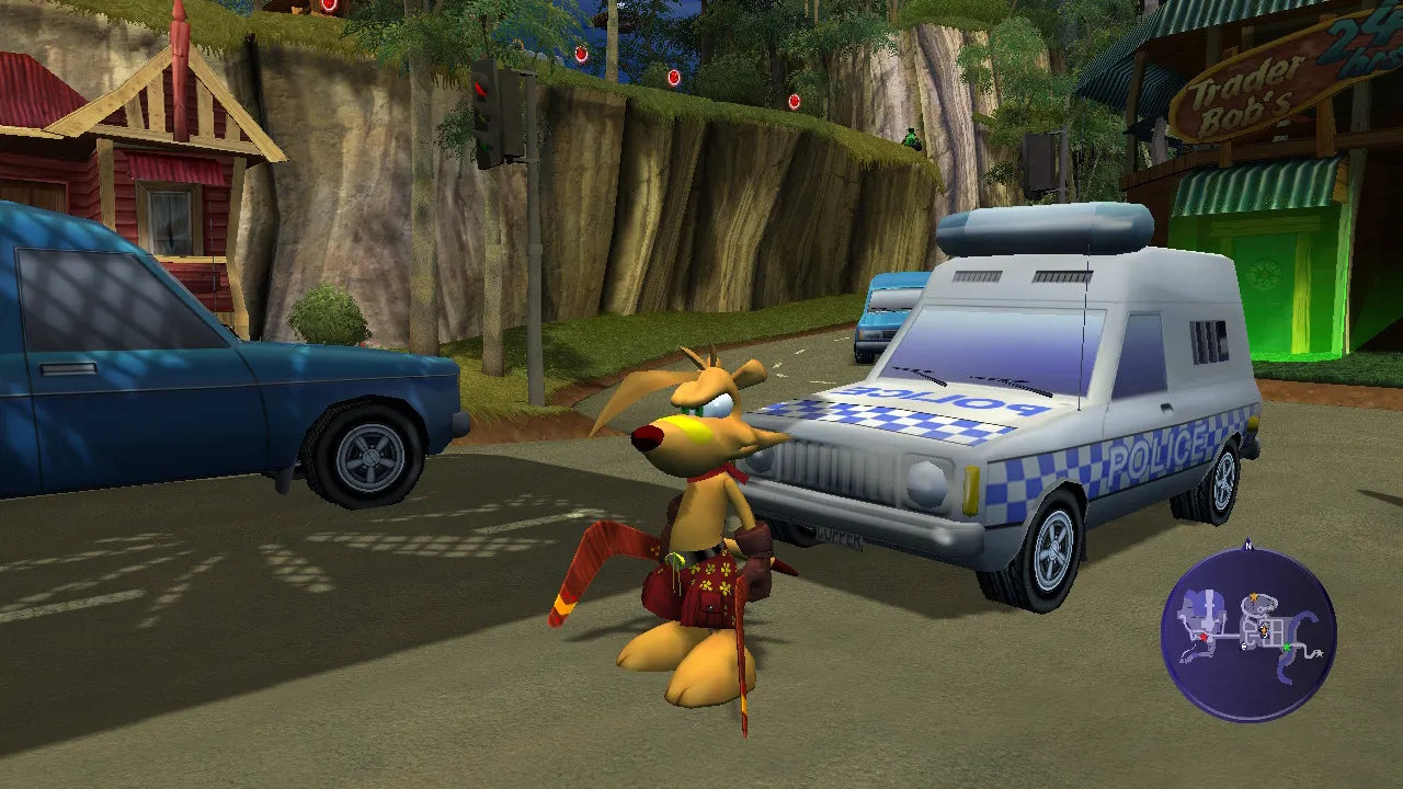 Ty the Tasmanian Tiger 2 Bush Rescue for PlayStation 2 action platformer video game featuring open hub worlds boomerang based combat Australian themed environments and classic cartoon style adventure experience gameplay