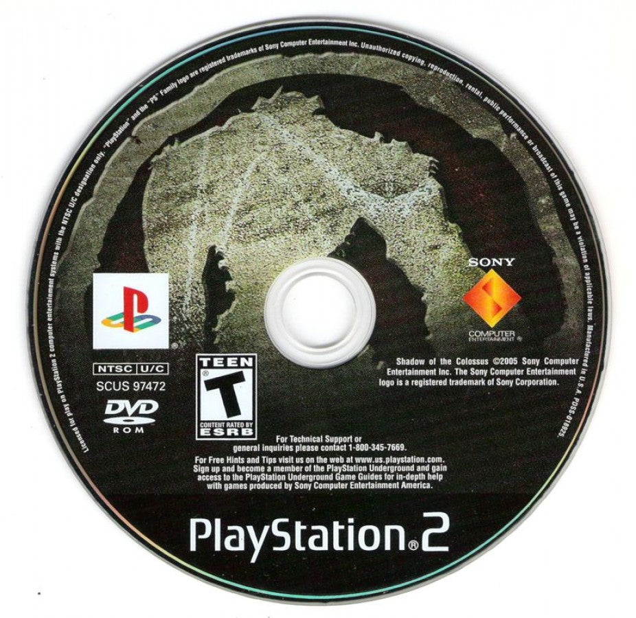 Shadow of the Colossus – PlayStation 2 (PS2) video game DISC, action-adventure game.