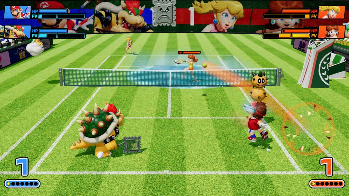 Mario Tennis Fever Nintendo Switch 2 NS2 video game featuring arcade tennis gameplay Mario characters competitive matches tennis rallies power shots special moves colorful courts multiplayer action and classic Nintendo Switch 2 sports gameplay retro video game collection collectible gaming appeal gameplay