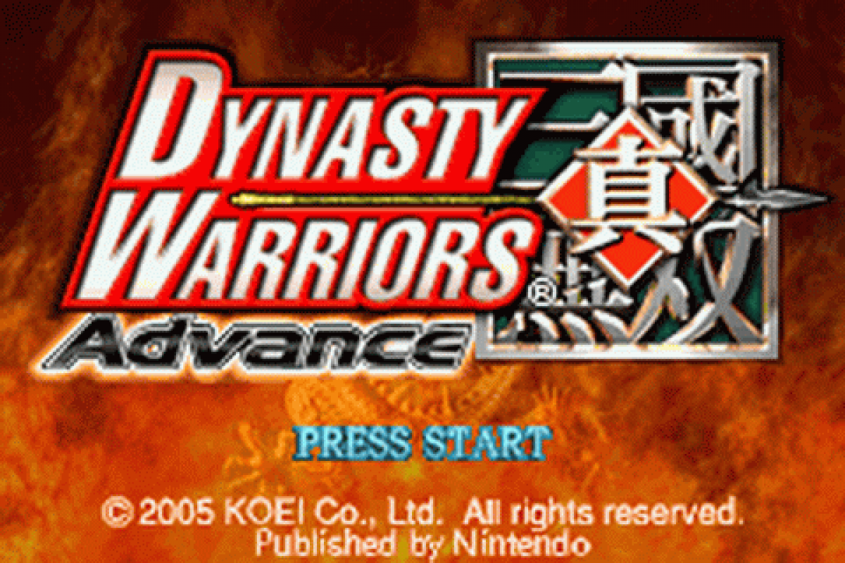 Game Boy Advance Dynasty Warriors Advance action fighting game start menu
