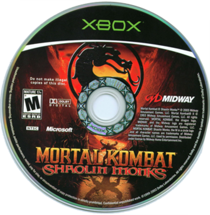Mortal Kombat: Shaolin Monks – Xbox (XBOX) Front Disc Art for this Xbox Original Game 
