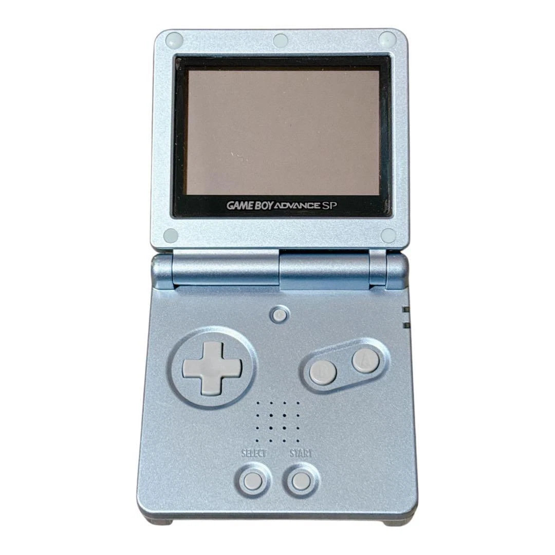Nintendo Game Boy Advance SP AGS-101 Pearl Blue handheld console  open 