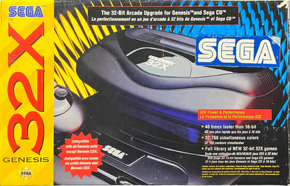 Sega 32X console add on for Sega Genesis Mega Drive 32 bit expansion module mushroom attachment retro gaming hardware cartridge based system Sega 32X gaming accessory classic Sega console add on device Box Front