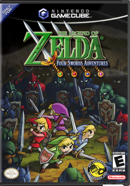 The Legend of Zelda: Four Swords Adventure – GameCube (GC) Front Cover Box Art for this GameCube Video Game