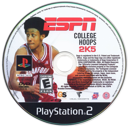ESPN College Hoops 2K5 disc for PlayStation 2 (PS2) college basketball sports simulation video game