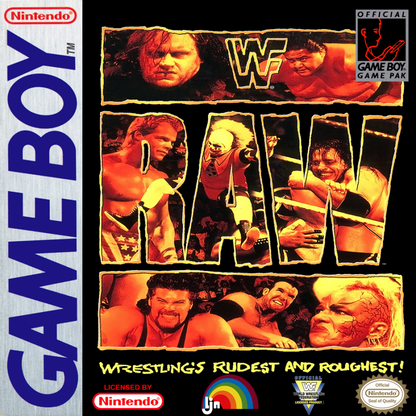 WWF RAW Game Boy video game, professional wrestling action, handheld sports fighting gameplay, classic WWF title cover art 