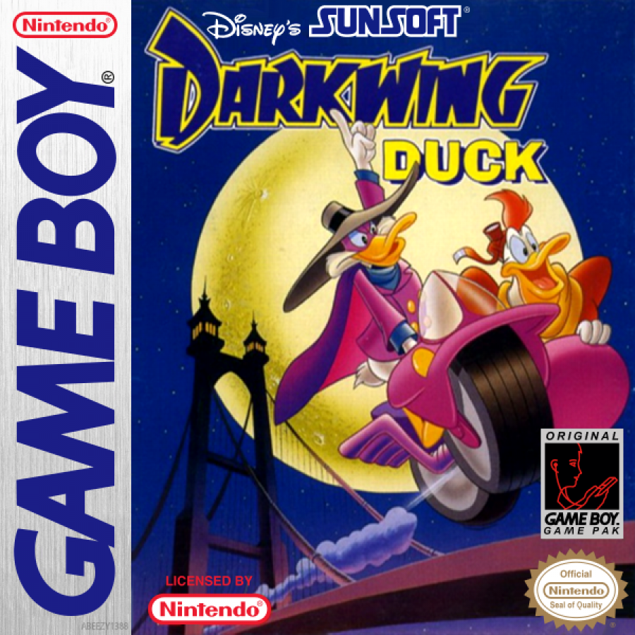 Darkwing Duck Game Boy action platformer video game cover art.