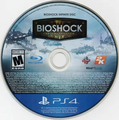 BioShock The Collection PS4 game featuring remastered first-person shooter gameplay, immersive storytelling, and the complete BioShock trilogy adventure disc 2 