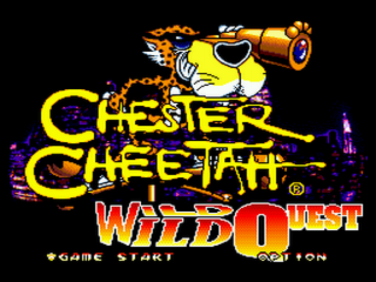 Chester Cheetah: Wild Wild Quest title screen for Sega Genesis (GEN) video game