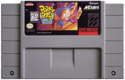Porky Pig's Haunted Holiday cartridge for Super Nintendo Entertainment System (SNES) retro video game