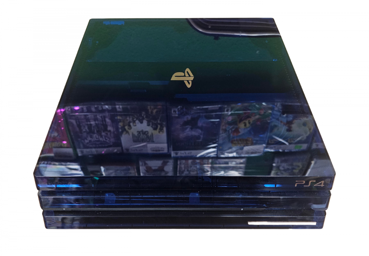 PS4 2TB 500 Million Limited Edition In Box Good Condition PlayStation 4 PS4 gaming console featuring 2TB storage translucent blue limited edition design matching DualShock 4 controller in box presentation powerful home gaming system Sony PlayStation hardware and collectible gaming appeal console front