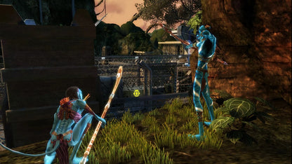 James Cameron's Avatar The Game Nintendo Wii for action adventure video game fans featuring Pandora exploration Na'vi and human factions alien wildlife combat customizable characters motion controls third person action missions colorful environments and immersive science fiction adventure collectible gaming appeal gameplay