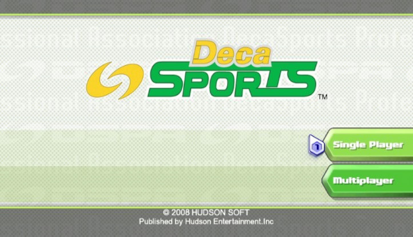 Deca Sports title screen art for Nintendo Wii (Wii) video game