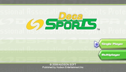 Deca Sports title screen art for Nintendo Wii (Wii) video game