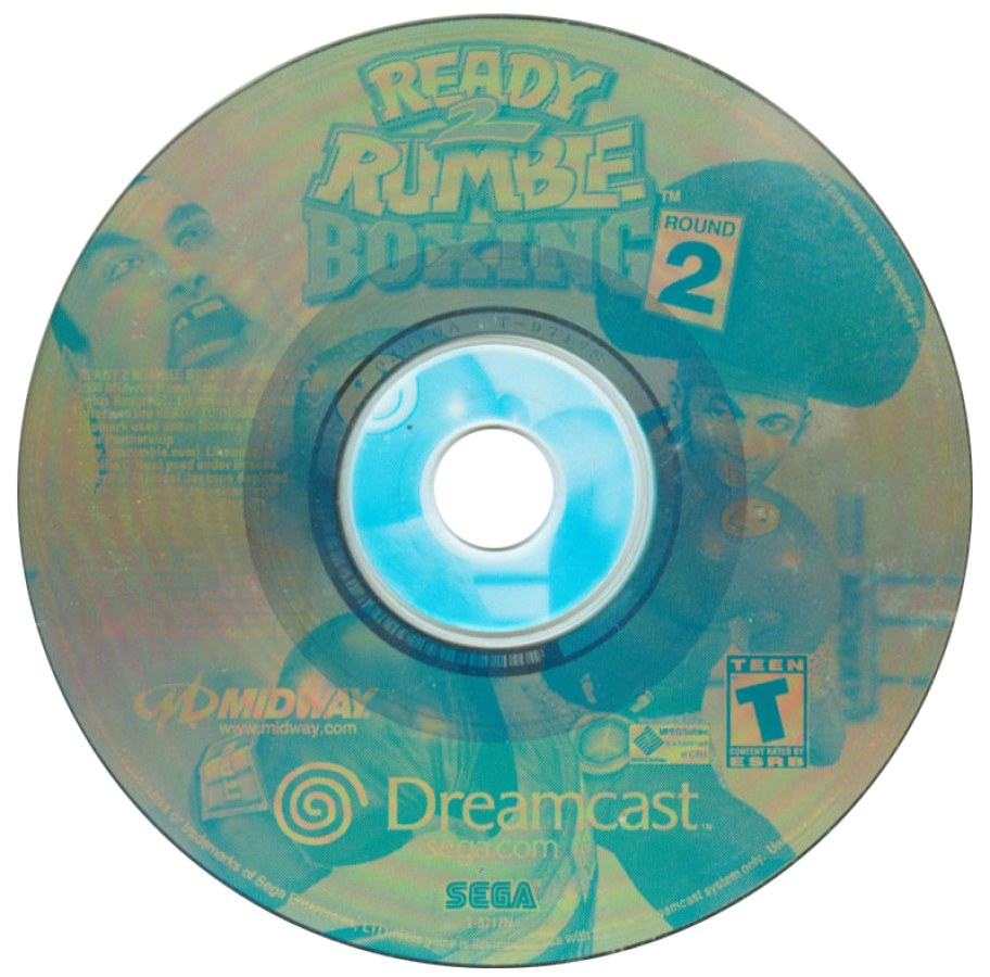Ready 2 Rumble Boxing Round 2 Sega Dreamcast DC for arcade boxing video game fans featuring colorful boxers intense matches powerful punches knockout action special moves training modes championship fights and fast paced Sega Dreamcast gameplay collectible retro gaming appeal game disc