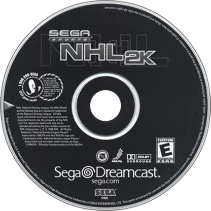 NHL 2K disc art for Sega Dreamcast (DC) video game
