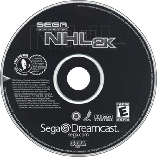 NHL 2K disc art for Sega Dreamcast (DC) video game