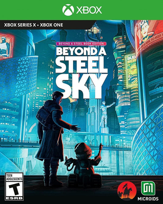 Beyond a Steel Sky Beyond a Steel Book Edition Xbox Series X video game Beyond a Steel Sky cyberpunk adventure sci fi puzzle solving futuristic storytelling console title Xbox Series X release cover art