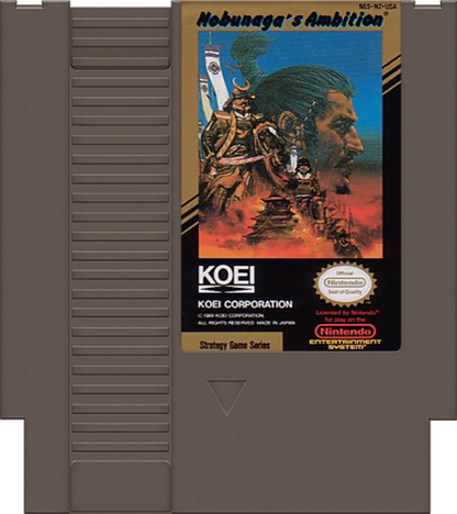 Nobunaga's Ambition cartridge for Nintendo Entertainment System (NES) retro video game