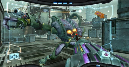 Metroid Prime GameCube GC video game with Metroid Prime 2 Echoes bonus disc, first-person adventure, sci-fi action, Nintendo GameCube special edition gameplay