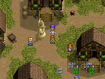 Lunar Silver Star Story Complete PS1 PlayStation 1 JRPG role playing game anime style fantasy adventure turn based combat retro video game gameplay