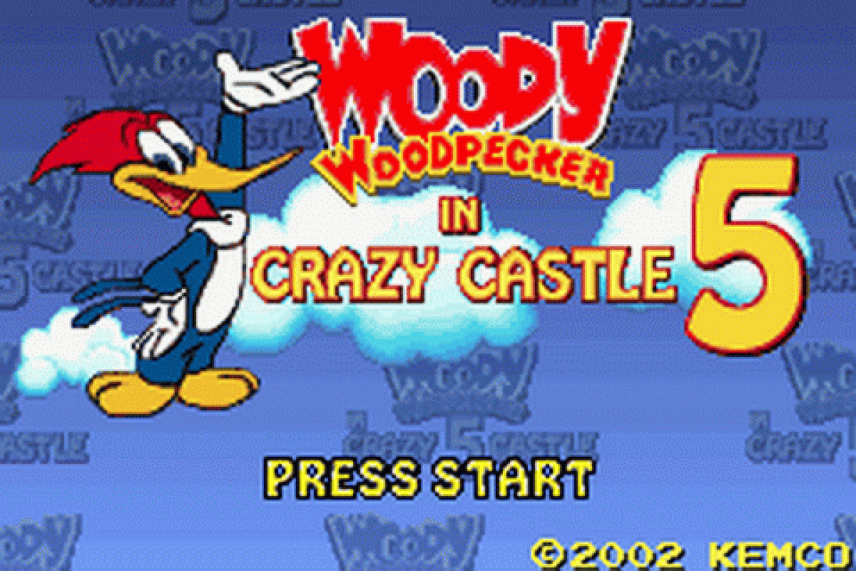 Game Boy Advance Woody Woodpecker Crazy Castle 5 puzzle platformer game start menu