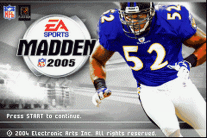 Game Boy Advance Madden 2005 football sports game start menu
