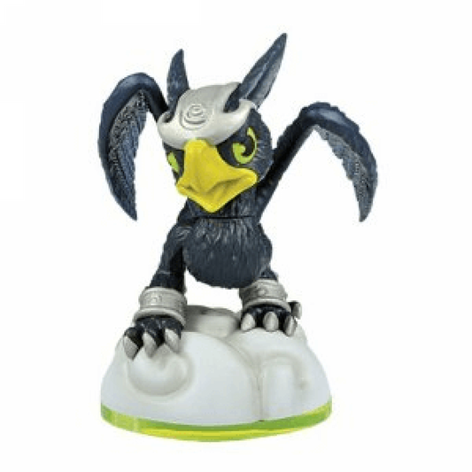 Sonic Boom Skylanders Spyro’s Adventure figure, air element griffin character with wings spread, perched on rocky base with baby griffins, posed for battle, detailed collectible toy on portal base from Skylanders Spyro’s Adventure series