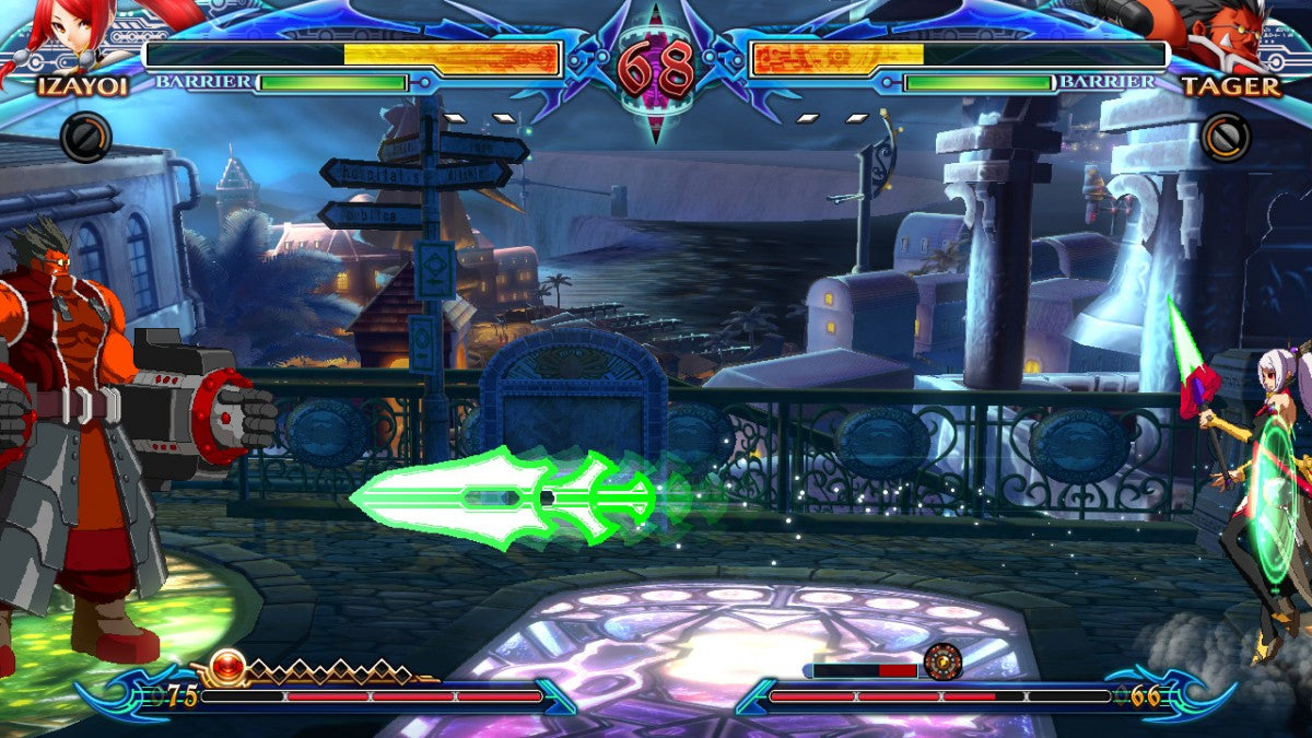 BlazBlue Chrono Phantasma game for the PlayStation 3 featuring 2D fighting gameplay with anime style visuals expanded character roster refined combat mechanics multiple modes including Story Arcade and Versus and fast paced competitive battles gameplay 