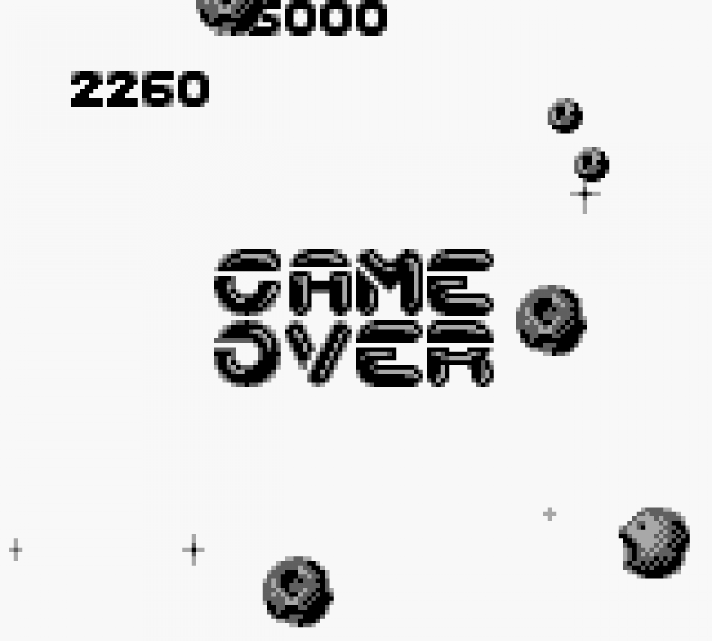 Asteroids classic arcade shooter for Game Boy featuring spaceship navigation asteroid destruction high score chasing and retro pixel graphics gameplay 