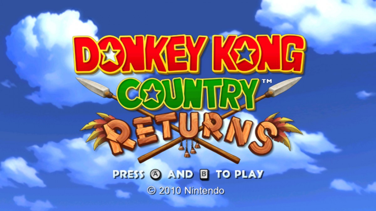 Donkey Kong Country Returns title screen art for Nintendo Wii Wii video game