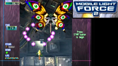 Mobile Light Force 2 PS2 Sony PlayStation 2 shoot em up shmup bullet hell arcade style top down shooter fast paced action Raizing Psikyo style gameplay classic arcade port retro gaming PlayStation 2 software video game title gameplay