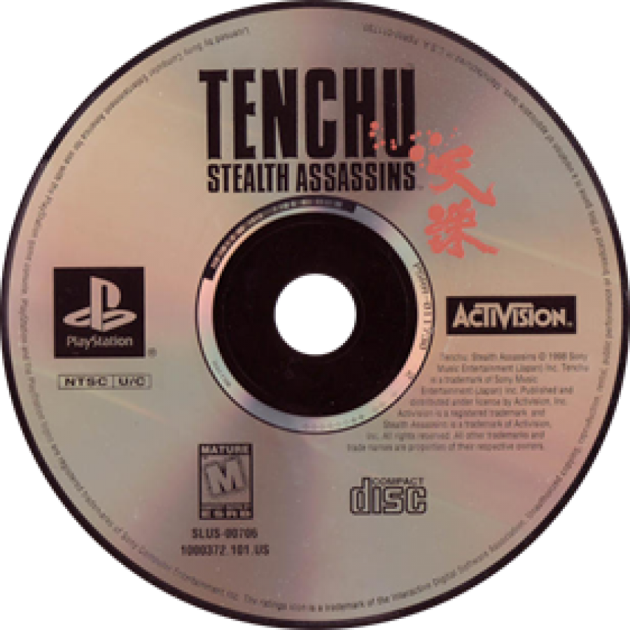 Tenchu: Stealth Assassins disc for PlayStation 1 (PS1) stealth action video game