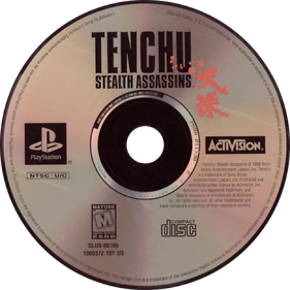 Tenchu: Stealth Assassins disc for PlayStation 1 (PS1) stealth action video game