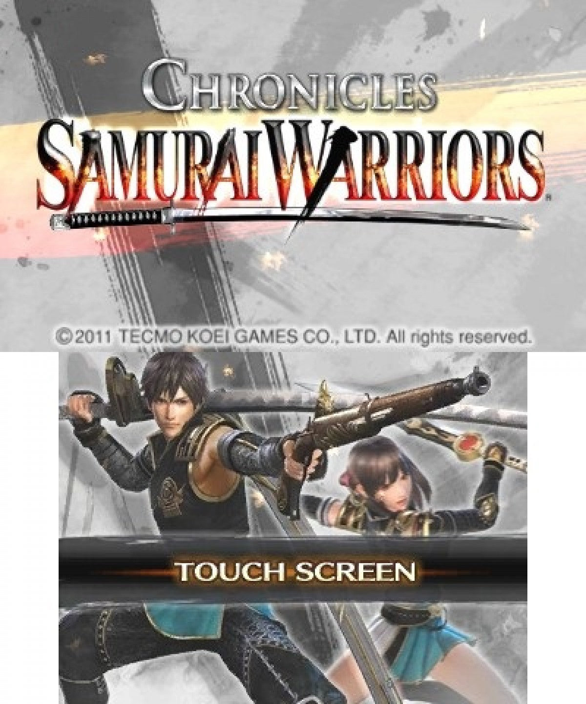 Samurai Warriors Chronicles Nintendo 3DS game featuring hack and slash action gameplay with historical samurai battles, character customization, and strategic missions in a 3D handheld environment gameplay