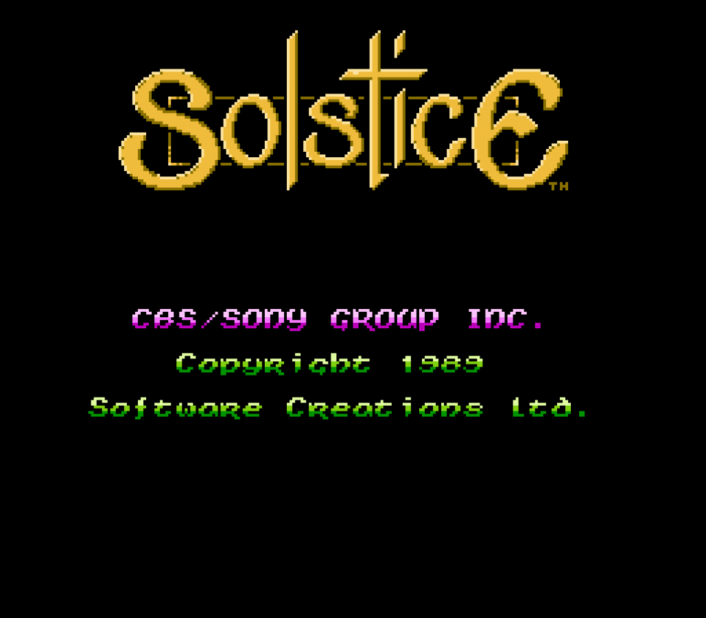 Solstice Nintendo Entertainment System NES video game featuring action adventure puzzle gameplay magical fantasy environments exploration challenging rooms item collection strategic problem solving and classic 8 bit gameplay retro video game collection collectible gaming appeal gameplay